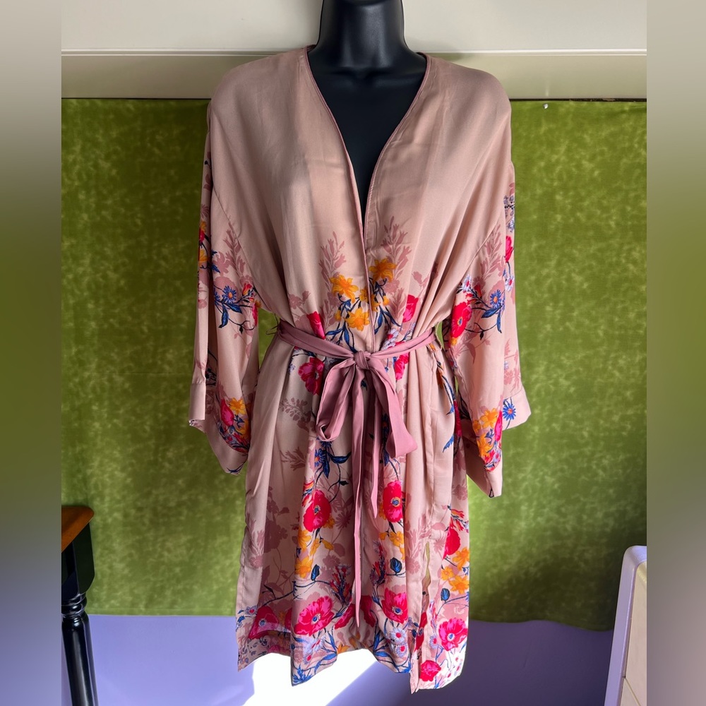 A New Day blush pink floral kimono